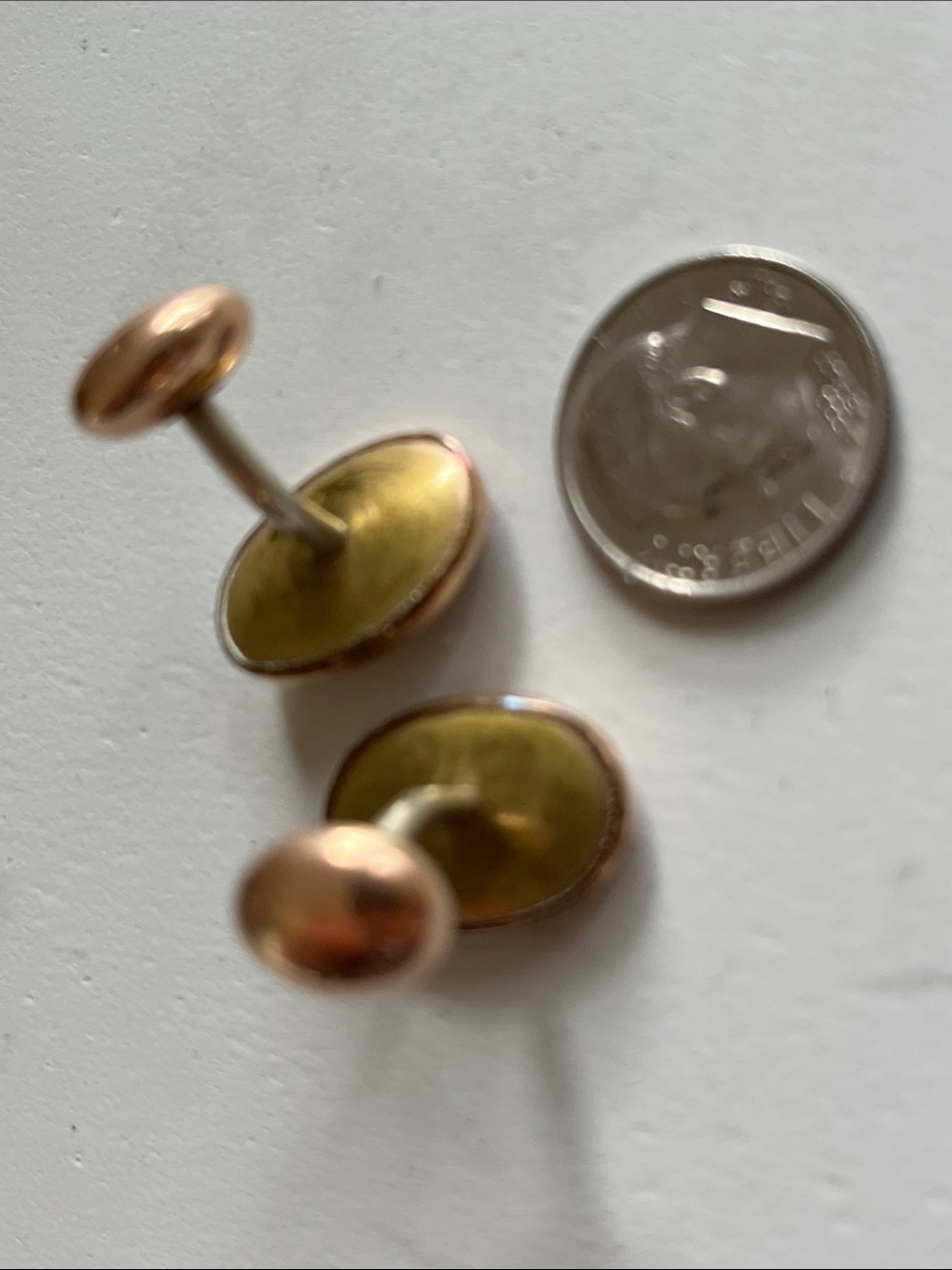 Rosegold filled vintage filigree cufflinks - Picture 5 of 5